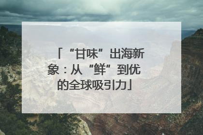 “甘味”出海新象：从“鲜”到优的全球吸引力