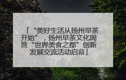 “美好生活从扬州早茶开始”，扬州早茶文化周暨“世界美食之都”创新发展交流活动启幕