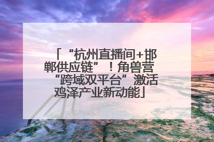 “杭州直播间+邯郸供应链”！角兽营“跨域双平台”激活鸡泽产业新动能