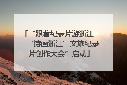“跟着纪录片游浙江——‘诗画浙江’文旅纪录片创作大会”启动
