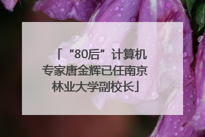 “80后”计算机专家唐金辉已任南京林业大学副校长