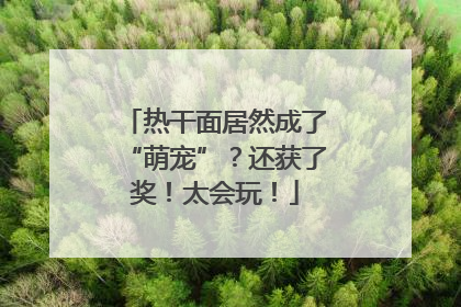 热干面居然成了“萌宠”？还获了奖！太会玩！