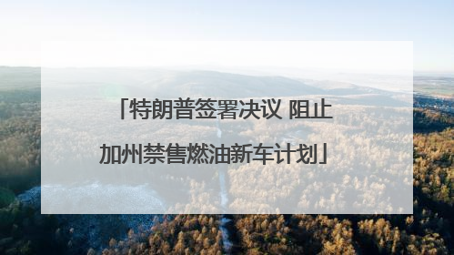 特朗普签署决议 阻止加州禁售燃油新车计划