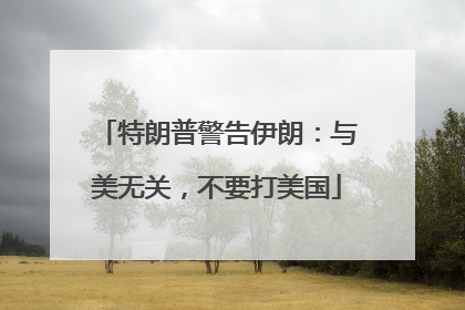 特朗普警告伊朗：与美无关，不要打美国