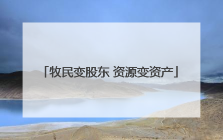 牧民变股东 资源变资产
