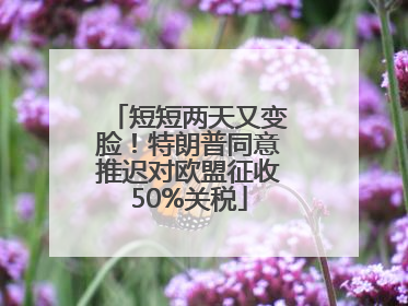 短短两天又变脸！特朗普同意推迟对欧盟征收50%关税