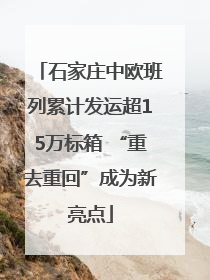 石家庄中欧班列累计发运超15万标箱 “重去重回”成为新亮点
