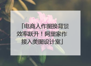 电商人作图换背景效率跃升！阿里家作接入美图设计室