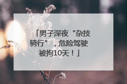 男子深夜“杂技骑行”，危险驾驶被拘10天！