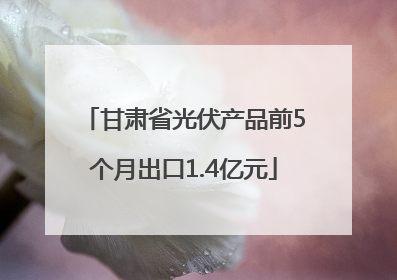 甘肃省光伏产品前5个月出口1.4亿元