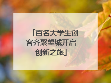 百名大学生创客齐聚望城开启创新之旅