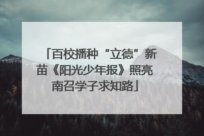 百校播种“立德”新苗《阳光少年报》照亮南召学子求知路