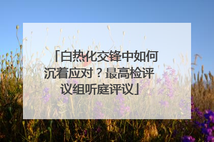 白热化交锋中如何沉着应对？最高检评议组听庭评议