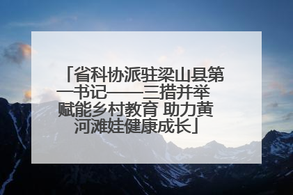 省科协派驻梁山县第一书记——三措并举 赋能乡村教育 助力黄河滩娃健康成长