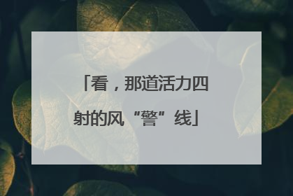 看，那道活力四射的风“警”线