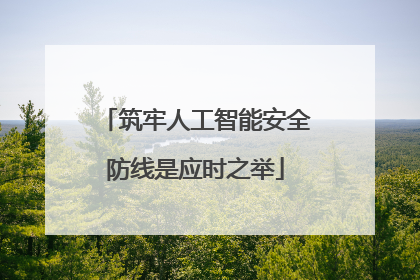 筑牢人工智能安全防线是应时之举