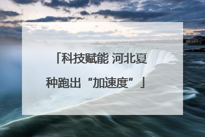 科技赋能 河北夏种跑出“加速度”