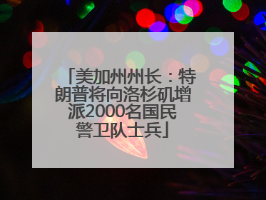 美加州州长：特朗普将向洛杉矶增派2000名国民警卫队士兵