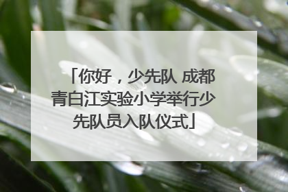 你好，少先队 成都青白江实验小学举行少先队员入队仪式