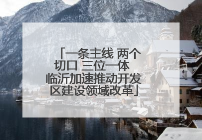 一条主线 两个切口 三位一体 临沂加速推动开发区建设领域改革