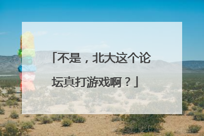 不是，北大这个论坛真打游戏啊？