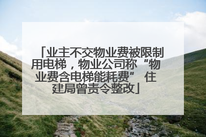 业主不交物业费被限制用电梯，物业公司称“物业费含电梯能耗费” 住建局曾责令整改