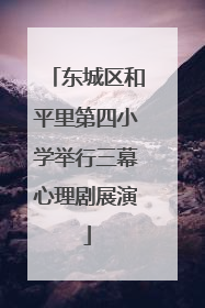东城区和平里第四小学举行三幕心理剧展演