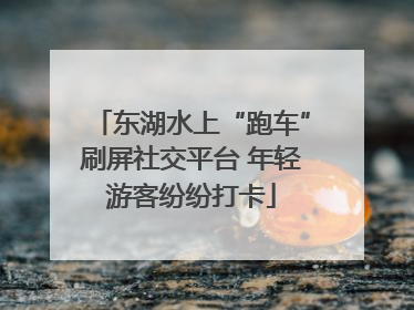 东湖水上“跑车”刷屏社交平台 年轻游客纷纷打卡