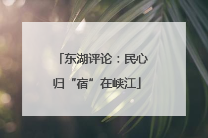 东湖评论：民心归“宿”在峡江