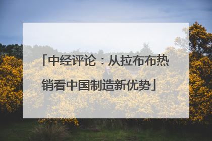 中经评论：从拉布布热销看中国制造新优势