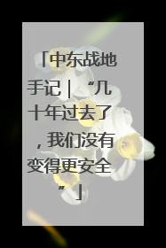 中东战地手记｜“几十年过去了，我们没有变得更安全”