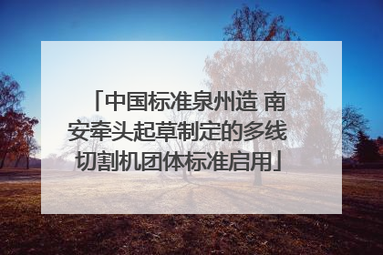 中国标准泉州造 南安牵头起草制定的多线切割机团体标准启用