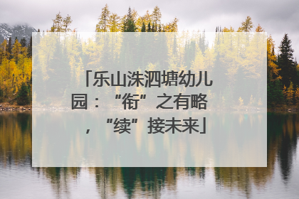 乐山洙泗塘幼儿园：“衔”之有略，“续”接未来
