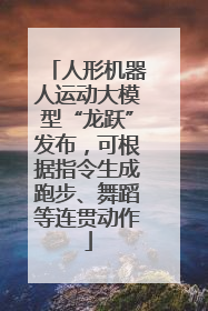 人形机器人运动大模型“龙跃”发布，可根据指令生成跑步、舞蹈等连贯动作