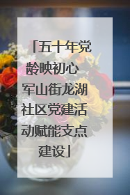 五十年党龄映初心 军山街龙湖社区党建活动赋能支点建设
