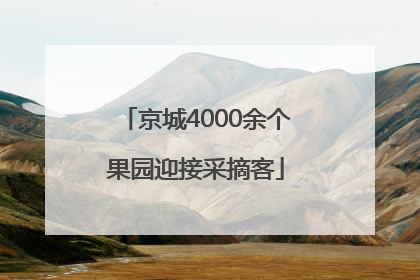 京城4000余个果园迎接采摘客