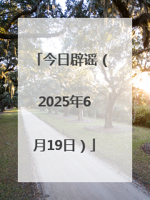 今日辟谣（2025年6月19日）