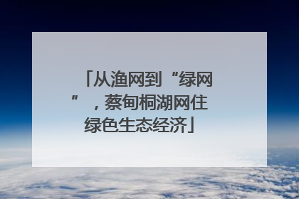 从渔网到“绿网”，蔡甸桐湖网住绿色生态经济