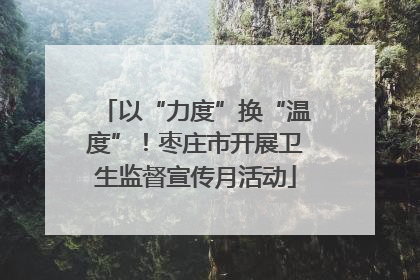 以“力度”换“温度”！枣庄市开展卫生监督宣传月活动