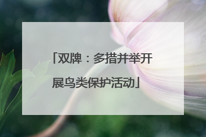 双牌：多措并举开展鸟类保护活动