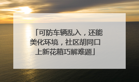 可防车辆乱入，还能美化环境，社区胡同口上新花箱巧解难题