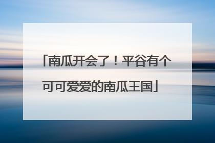 南瓜开会了！平谷有个可可爱爱的南瓜王国