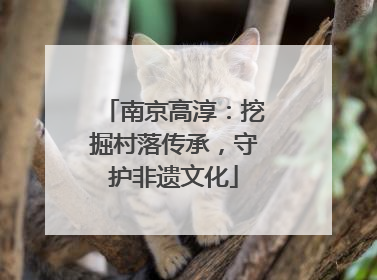 南京高淳：挖掘村落传承，守护非遗文化
