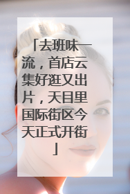 去班味一流，首店云集好逛又出片，天目里国际街区今天正式开街