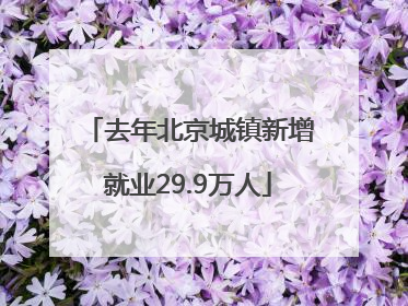 去年北京城镇新增就业29.9万人