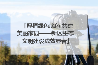 厚植绿色底色 共建美丽家园——新区生态文明建设成效显著