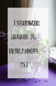 党建赋能添绿意 先锋聚力树担当