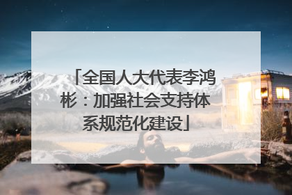 全国人大代表李鸿彬：加强社会支持体系规范化建设