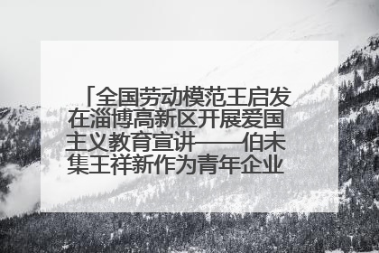 全国劳动模范王启发在淄博高新区开展爱国主义教育宣讲——伯未集王祥新作为青年企业家代表作主题演讲