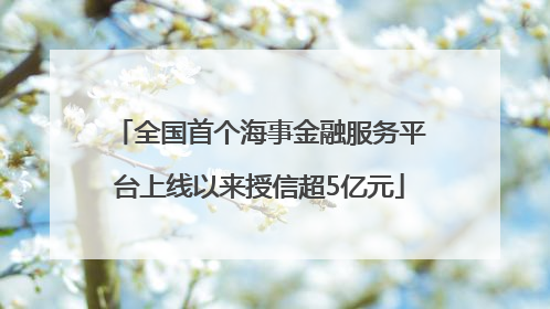 全国首个海事金融服务平台上线以来授信超5亿元